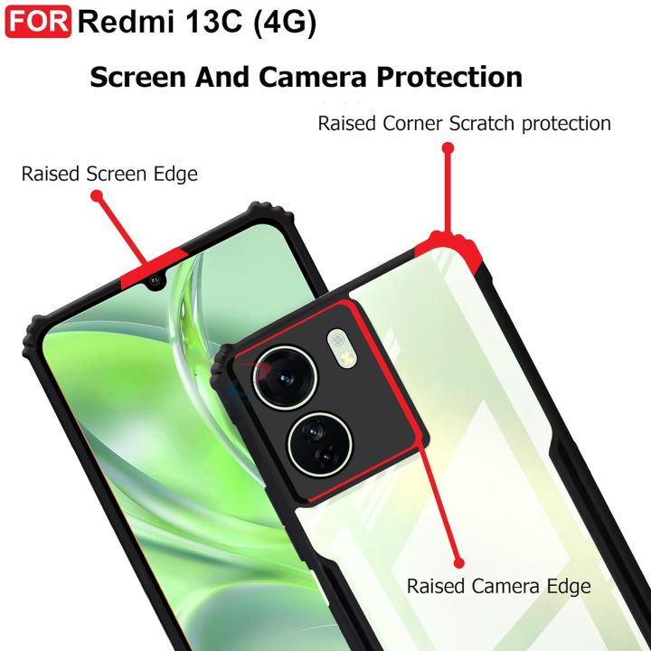 For%20Xiaomi%20Redmi%2013C%20C-Xunnd%20Edge-Reinforced%20Shockproof%20Cushion%20Back%20Clear%20Hybrid%20Transparent%20Hard%20Cover%20Casing%20-%20Image%203
