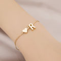 【Exclusive Limited Edition】 Simple Fashion Love Heart Bracelet For Women Personality Design 26 Letters Bracelet Hand Jewelry Golden Accessory Exquisite Girl Gifts Watty Store.