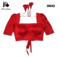 Half Quarter Hata Red Silk Blouse For Women'S/Girls. 