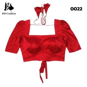 Half Quarter Hata Red Silk Blouse For Women'S/Girls