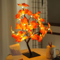 24 LED Rose Flower Tree Lights USB Table Lamp Fairy Maple Leaf Night Light Home Party Christmas Wedding Bedroom Decoration Gift. 