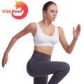 Vist Fox Vest Bra Wide Shoulder Strap Seamless Gather Mesh Back Fitness Bra. 