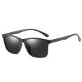 Square Polarized Sunglasses Lens Vintage Eyewear Accessories Black Grey Sun Glasses For Men/WomenBrand Unisex Retro TR90. 