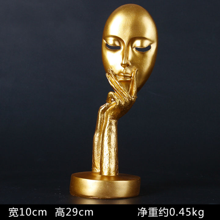 Art%20Character%20Sculpture%20Lady%20Decorative%20Face%20Statues%20Resin%20Abstract%20Human%20Modern%20-%20Image%209