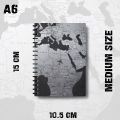 Notebook World Map 2D Theme Design Silver Edition 2O Rise360 Writing Journal Pad K807. 