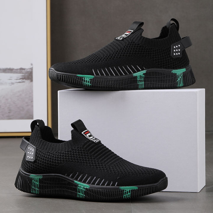 Cross-border wholesale sneakers trendy men's shoes autumn new running shoes athleisure shoes men's flying weaving shoes trendy shoes men