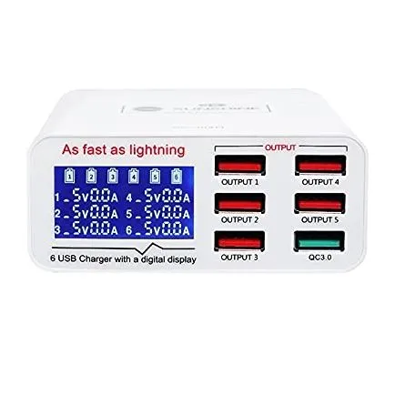Powerful Sunshine SS-304Q 6 Port USB Smart Lightning Charger.