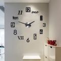 New 3D Roman Numeral Acrylic Mirror Wall Clock Sticker Fashion DIY Clocks Watch Home Decoration Living Room Stickers.