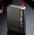 Butane Torch Lighters with 10 pice  Cig@arette Box Aluminum Alloy Turbo Lighters. 