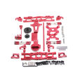 for WLtoys 1:14 144001 RC Car Full Upgrade Spare Parts Metal C Seat Steering Cup Swing Arm Central Drive Shaft,Red , 144001 parts.