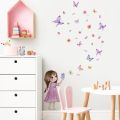Cute Cartoon Butterfly Girl Wall Sticker Baby Room Kid Bedroom Kindergarten Background Wall Decor Stickers Birthday Party Photo.