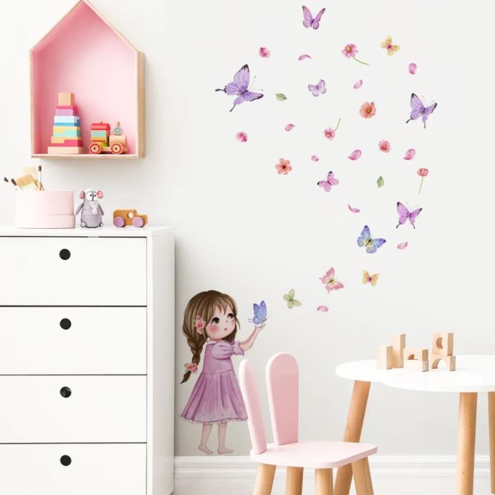 Cute%20Cartoon%20Butterfly%20Girl%20Wall%20Sticker%20Baby%20Room%20Kid%20Bedroom%20Kindergarten%20Background%20Wall%20Decor%20Stickers%20Birthday%20Party%20Photo%20-%20Image%202