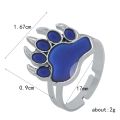 Bear Paw Dinosaur Polar Bear Mood Ring Change Colour Emotion Feeling Changeable Temperature Adjustable Ring Jewelry for Gift.
