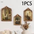 Antique Picture Frame Carved Photo Holder Oil Painting Frame Resin Photo Frame for Desktop Living S.