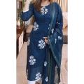 Exclusive Cotton Unstitched Skin Print High Quality Three Piece For Women.