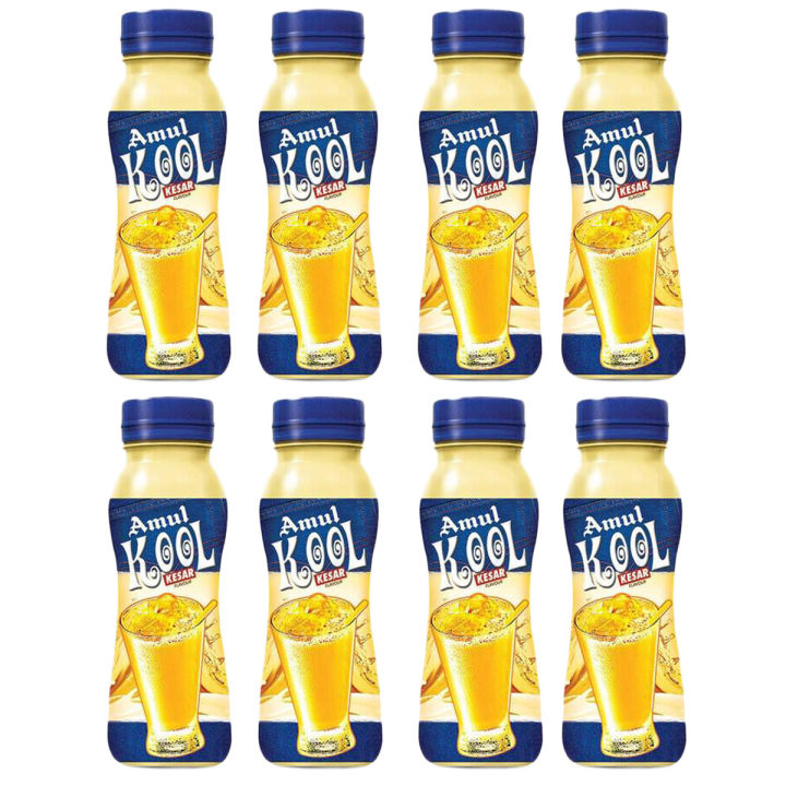 Amul_Kool Kesar_Flavour Milk Plastic Bottle - 180ml -8Pack