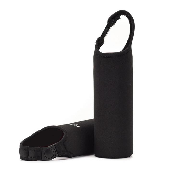 500mL Water Bottle Sleeve Cover Insulated Waterproof Neoprene Bottle Holder Carrier with Buckle Handle Black Volume:Black