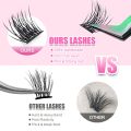 YUANZHIJIE Segment Eyelashes Individual Lash Clusters Kit Manga Fluffy Wispy Anime Lashes with Tweezer and Eyelash Glue. 