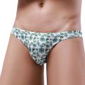 Fashion Summer Men Print Briefs Swim Trunks Swimming Pants Low Waist Swimsuit Hot Spring Tight Elastic Triangle Briefs. 