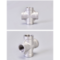 4Pcs Four-Way Joint Stainless Steel Hose Garden Hose Tube Connector Silver Water Tube Head Easy to Use.