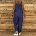 ZANZEA Womens Suspender Dungaree Jumpsuit Casual Denim Style Long Pants Rompers #15. 
