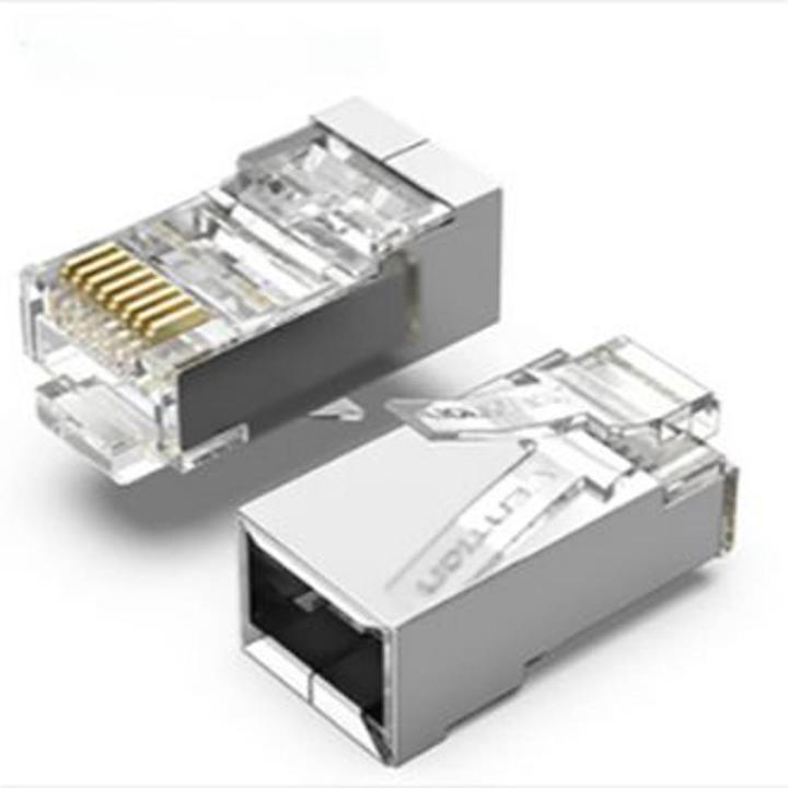 RJ45 Connector (Metal Shielded) 10Pcs Compatible with CAT5E CAT6
