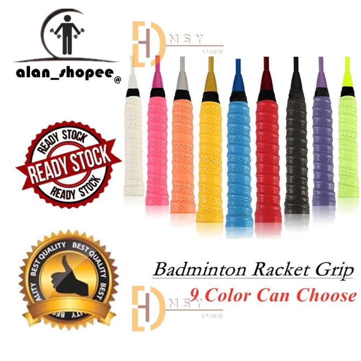 [Ready Stock] 9 Colors Badminton Handle Grips Tape Anti-Slip Over Grip Badminton Racket Hand Grip for Sports Equipments Tools Accessories