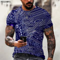 2021 summer new fashion trend electronic chip pattern MEN'S 3D printed T-shirt Street personality wild loose oversize xxs-5xl. 