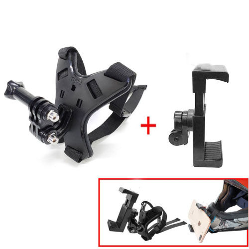 Helmet Chin Mobile Mount with Holder Motorcycle Helmet Stand for Action Camera and Phone Action Camera and Smartphone