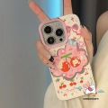 Cute Kitten Sweet Cartoon Flower Tulip Case Compatible for IPhone 13 16 12 15 11 14 Pro Max 7Plus XR XS Max X 15 16 7 8 14 Plus SE 2020 Bracelet Transparent Soft Case. 