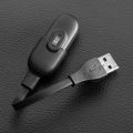 USB Charging Cable Dock Charger for Mi Band 3/M3/M4 - Black - Cable Protector.