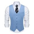 【Alien Alien】 Black Solid Rayon Polyester Men Suit Vest Wedding Party Formal Khaki Blue Red Business Blazer Slim Waistcoat Gilet Dropshipping. 
