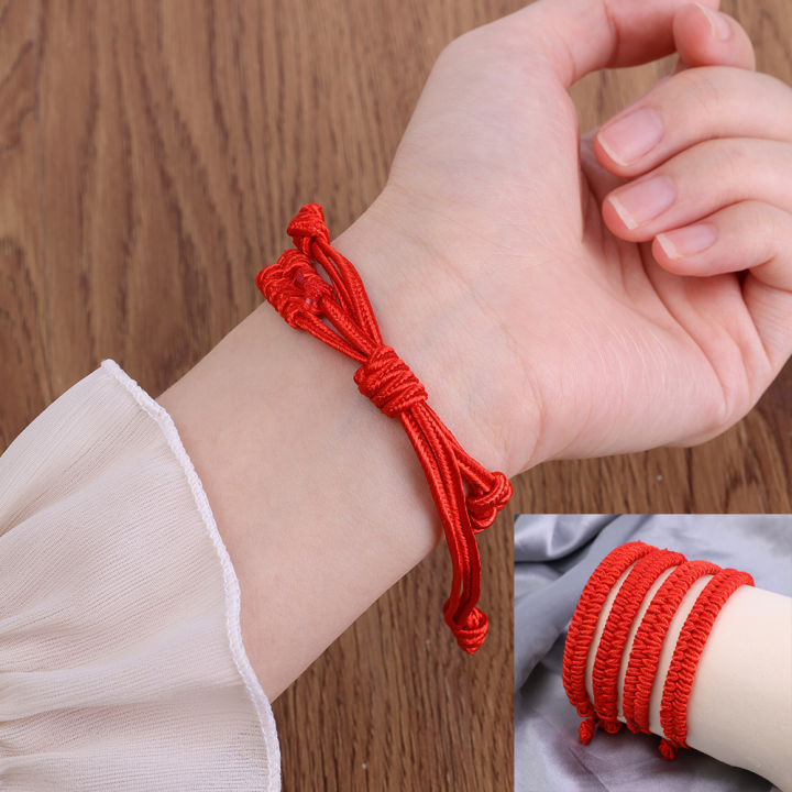 1/4Pcs Braided Red String Bracelets Bangle Adjustable Handmade Phoenix Tail Knot Bracelet Protection Lucky Charm Bangles Wrist Jewelry Gifts
