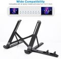 Foldable Laptop Stand Holder - 3 In 1 Portable Notebook Holder for iPhone, Xiaomi - Multifunction Adjustable Non-slip Desktop Bracket.