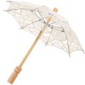 1pc Wedding Decorative Umbrella Bridal Lace Umbrella Bride Lace Parasol Cotton Cloth Embroidery Umbrella Ornament 30x30x26cm. 