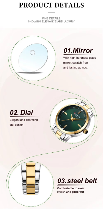 CURREN%209094%20Simple%20Round%20Dial%20Fashion%20Dress%20Quartz%20Watches%20for%20Ladies%20With%20Stainless%20Steel%20-%20Image%203