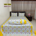 AC HOME TEX Cotton Fabric (সুতি কাপড়) Disital Printed 7 by 8 Feet Double King Size Bed Sheet With Two Matching Head Pillow Covers..
