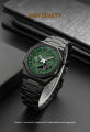 SKMEI 1816 Black Stainless Steel Dual Time Watch For Men - Green & Black (Black). 