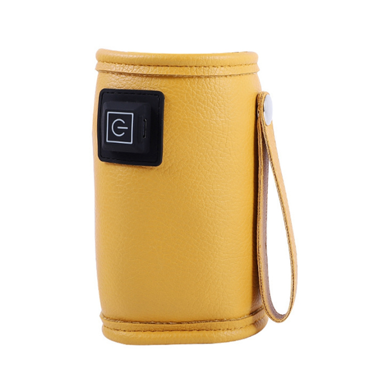 Travel Stroller Insulated Bag Baby Nursing Bottle Heater Safe for Outdoor Winter -Yellow