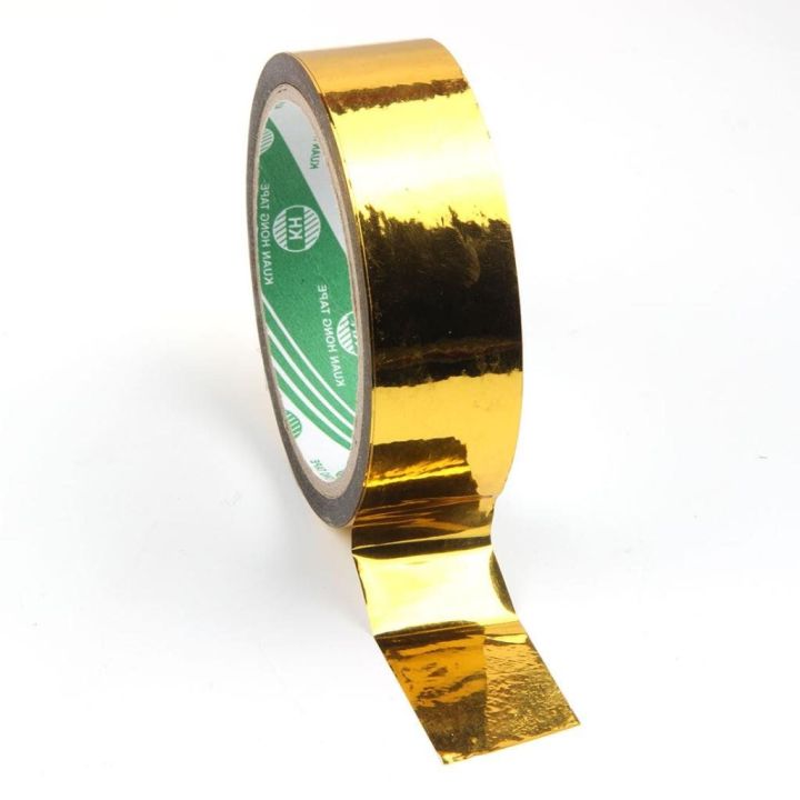Premium Metallic Gold Reflective Safety Stripes Tape 0.5 Inch for DIY Crafts and Painting