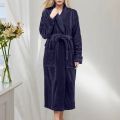 Thicken Warm Flannel Robe Winter Long Sleeve Plush Bathrobe Hooded Women Fleece Nightgown Lounge Sleepwear Bathing Homewear. 