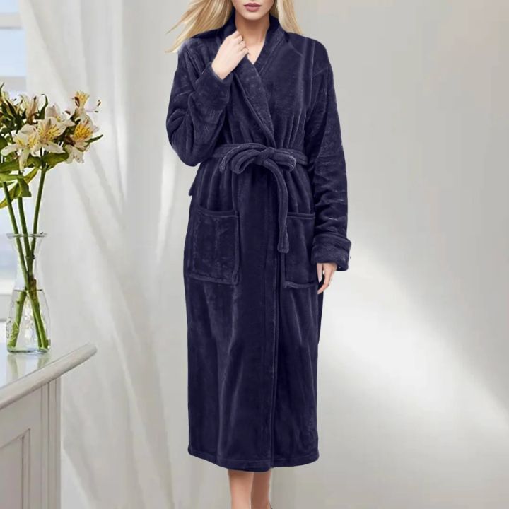 Thicken%20Warm%20Flannel%20Robe%20Winter%20Long%20Sleeve%20Plush%20Bathrobe%20Hooded%20Women%20Fleece%20Nightgown%20Lounge%20Sleepwear%20Bathing%20Homewear%20-%20Image%205