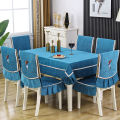 Fashionable temperament: Chinese dining chair cover, fabric anti-slip chair cushion, tablecloth, dining chair package, chair cushion in stock for all seasons. 