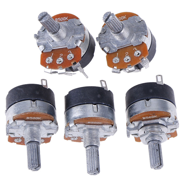 5PCS Switch Carbon Potentiometer B500K WH138-4 Ohm Single Linear With Switch