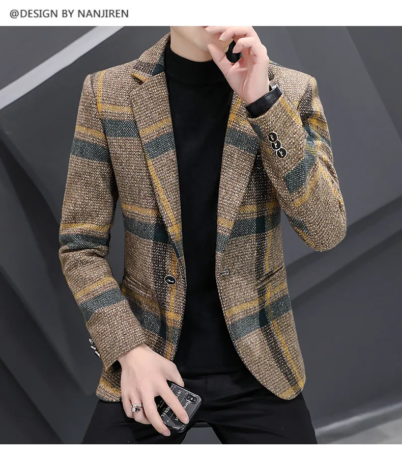 Woolen Blazer Mens Men's Wool Suit Jackets New Mens Suit