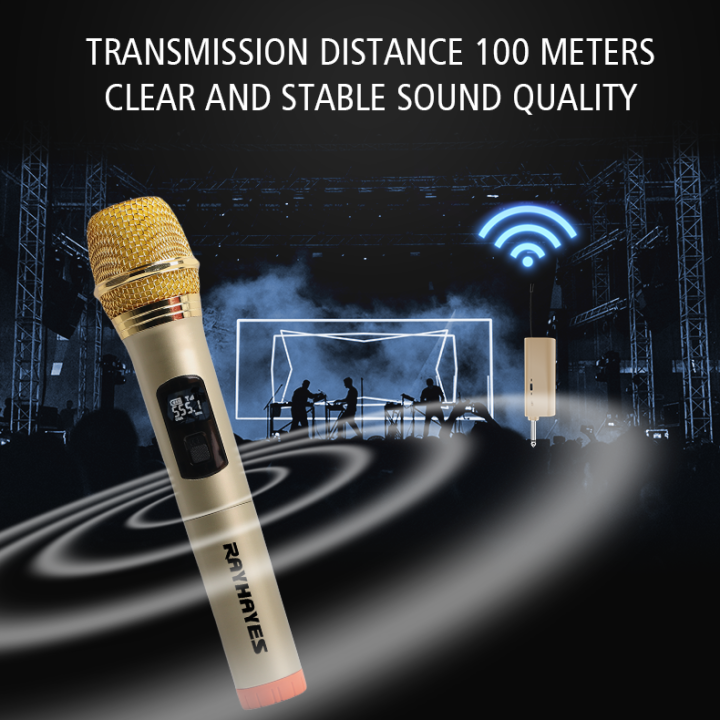RAYHAYES%20Professional%20Wireless%20Microphone%20Original%20UHF%20Dual%20Handheld%20Karaoke%20Wireless%20Microphone%20with%20Receiver%20Mikrofon%20-%20Image%204