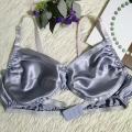 Single Layer Satin Silk Bra Women Girls Ultra-Thin Breathable Seamless Underwear Fashion Pure Color Large Size Mulberry Silk Bra. 