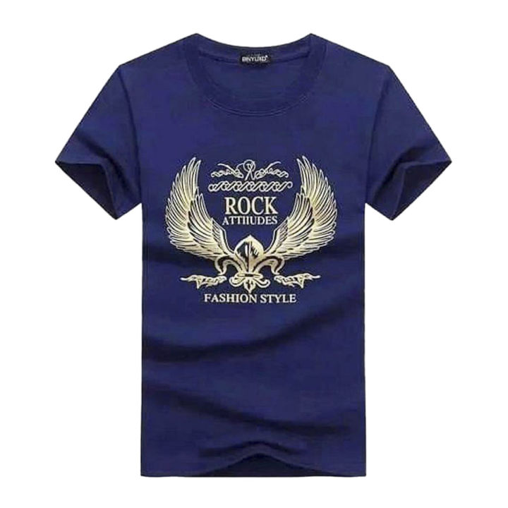 Cotton t-shirt for Men - Navy Blue - T Shirt - T Sirt