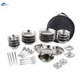 Stainless Steel Plates and Bowls Camping Utensils for Outdoor Use Barbecue.