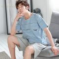 Summer Men Pyjamas 100%Cotton Cartoon Pajamas Set Casual Short Sleepwear Pyjamas Night Suits Pijamas Plus Size 4XL Homewear PJ. 